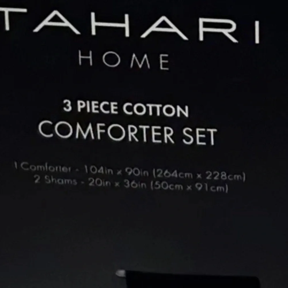 Tahari White King Cotton Comforter Set 104”x90”